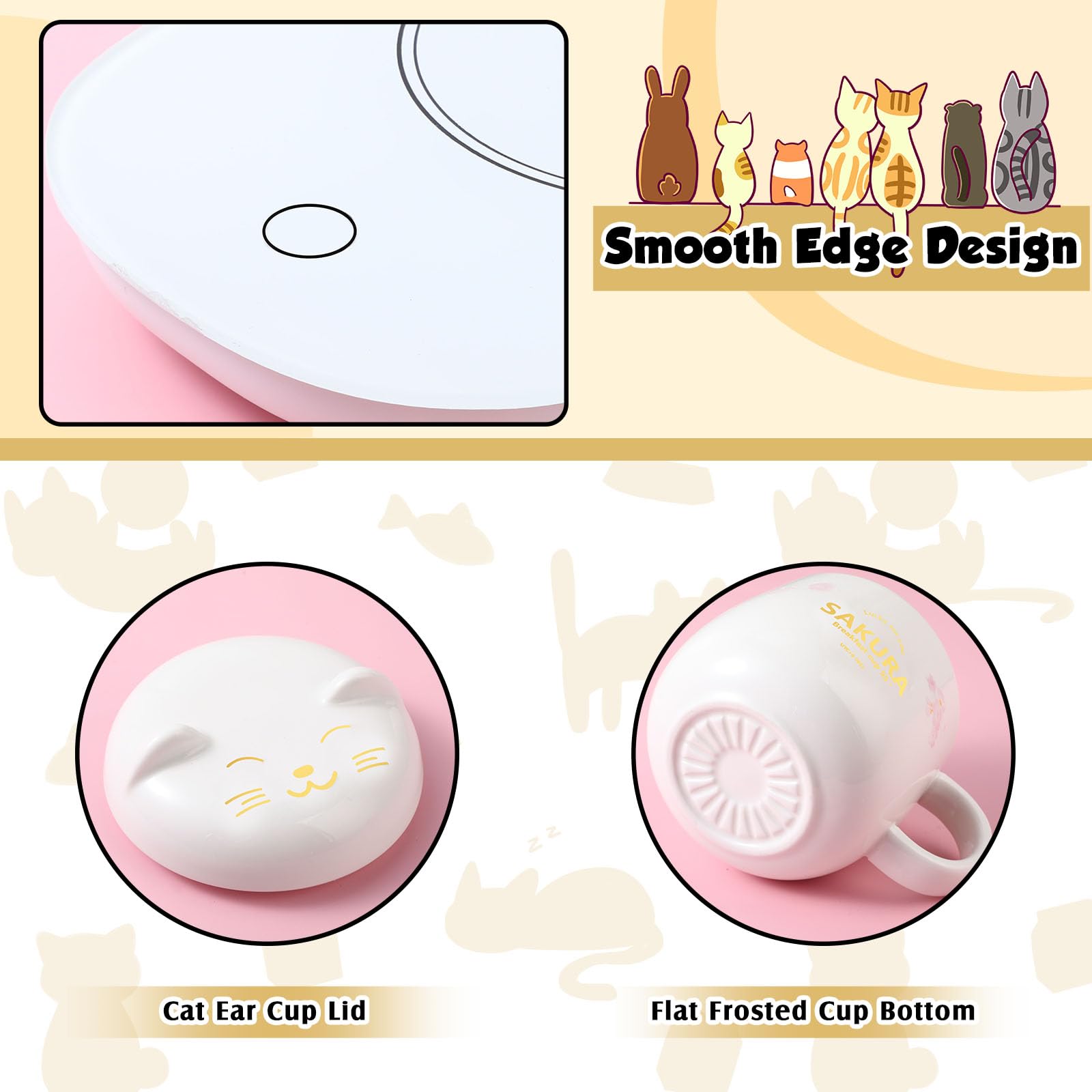 Coffee Cup Warmer Coffee Warmer With Mug For Women Electric Coffee Mug Heater Temperature Control Ceramic Cute Cat Smart Coffee